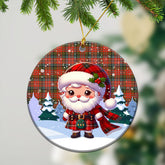 McPherson Weathered Tartan Christmas Ceramic Ornament - Santa Claus In Kilt Style